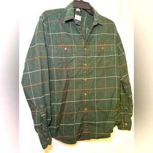 J Crew Mens Vintage Green Plaid Flannel Button Up Shirt Small Classic Fit Y2K